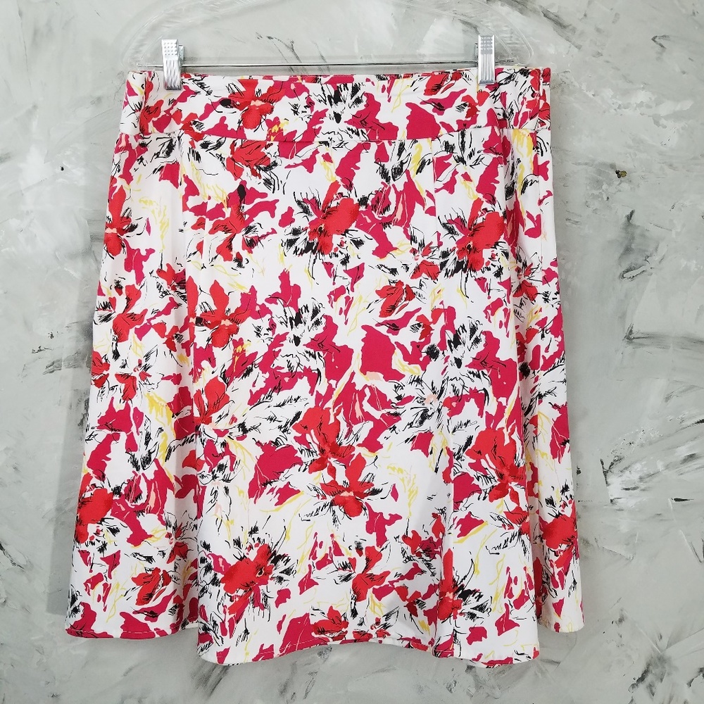VINTAGE BLUE 90's Red Raspberry & White Full Skirt